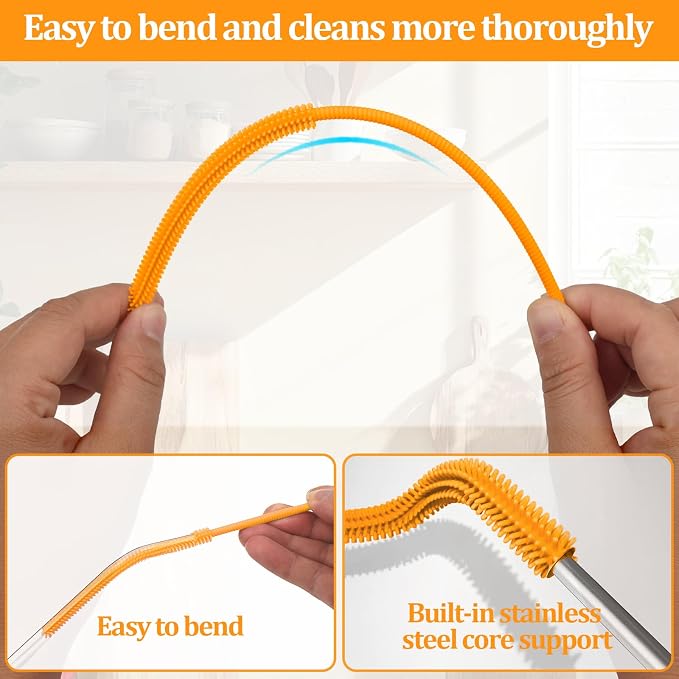 Silicone Straw Cleaner Brush, Straw Cleaning Brush, Straw Brush Bristles - Image 4