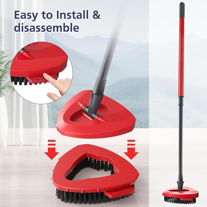 2 Pack 1-Tank Spin Mop Scrub Brush Head Replacement - Image 4