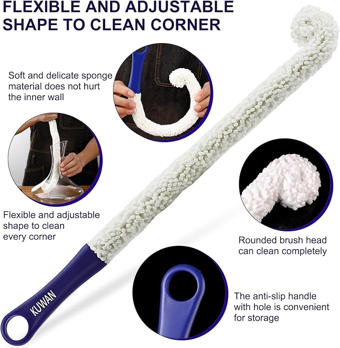 KUWAN Bottle Cleaning Brush Multi-Function Household Tools Flexible Bottle - Image 3