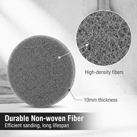 4 Inch 800 Grit Drill Brush Scrubber Scouring Pads, Random Orbital Sander - Image 3