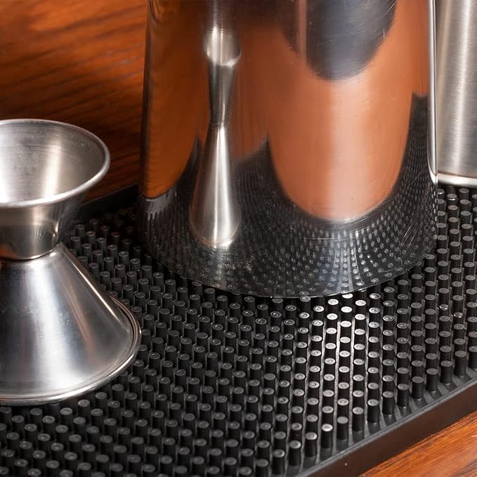 Tebery 2 Pack Black Bar Mat, Non Slip Cocktail Service Spill Mats - Image 6