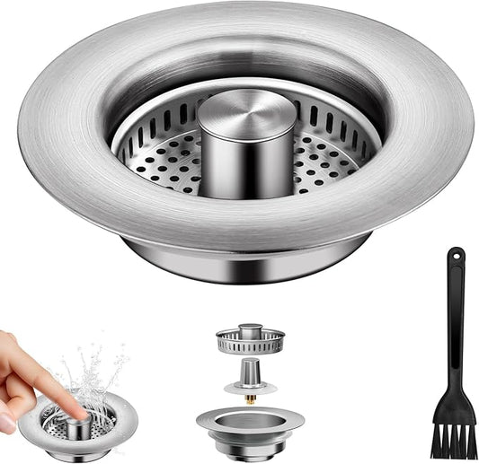 3-in-1 Kitchen Sink Drain Strainer & Sink Stopper by WERMARS