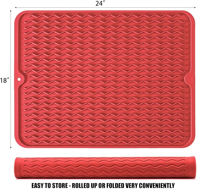 Large 24" x 18" Silicone Dish Drying Mat - Image 2