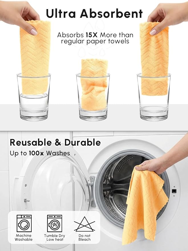 Microfiber Cleaning Cloths Roll, 75 Pack Tear Away Microfiber Towels Roll - Image 7