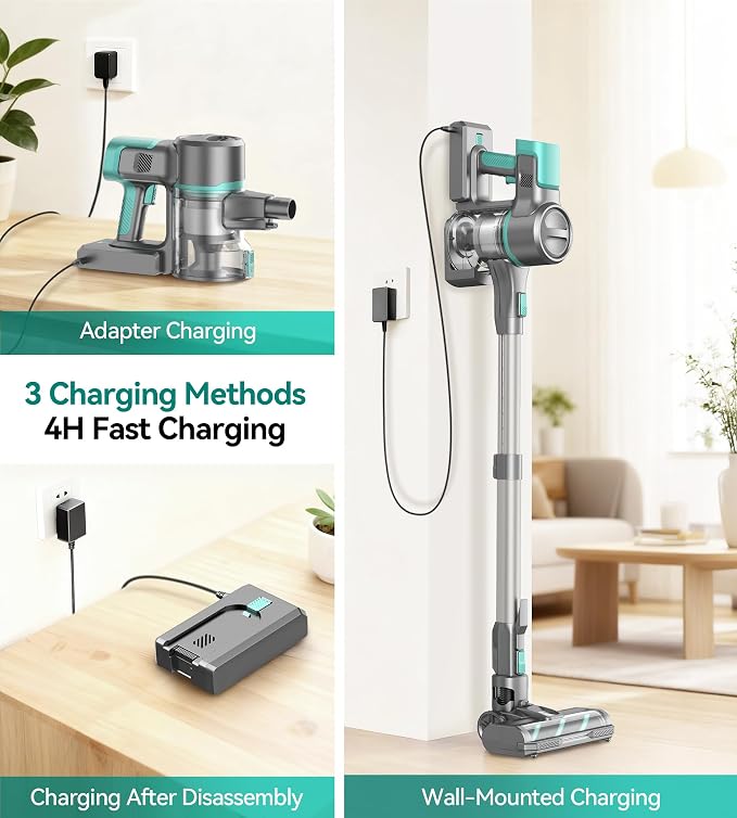S10K Cordless Vacuum Cleaner, 55Kpa 60mins Lightweight Stick Vacuum - Image 7