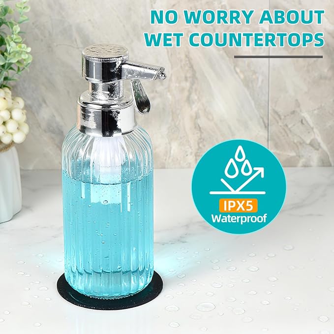 Automatic Foaming Soap Dispenser, 17oz Clear Glass Hand Soap Dispenser - Image 5