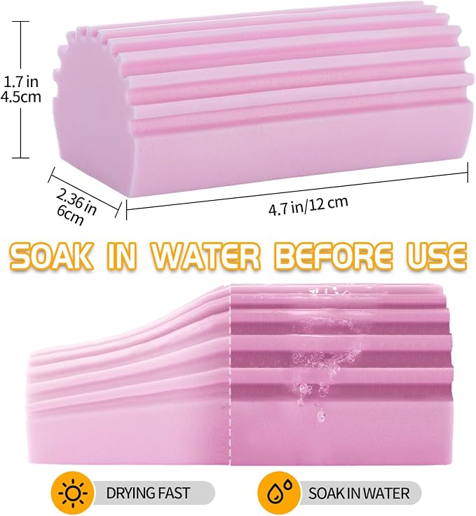 COBETE Damp Clean Duster Sponge, Reusable Damp Dusting Sponge Household Cleaning - Image 5