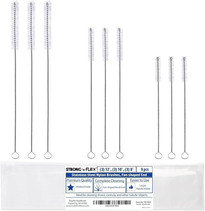 Strong 'n Flex Nylon Straw Cleaner Brushes – Fan-Shaped End by Ensafer