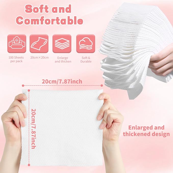100 Count Disposable Face Towel, Ultra Soft & Thick Washcloths, Biodegradable - Image 4