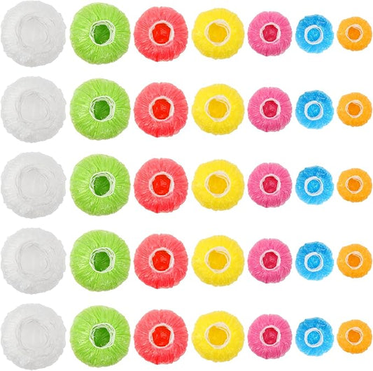 175Pcs 7 Colors Reusable Elastic Food Covers, Sublaga 7 Sizes Plastic Bowl by Sublaga