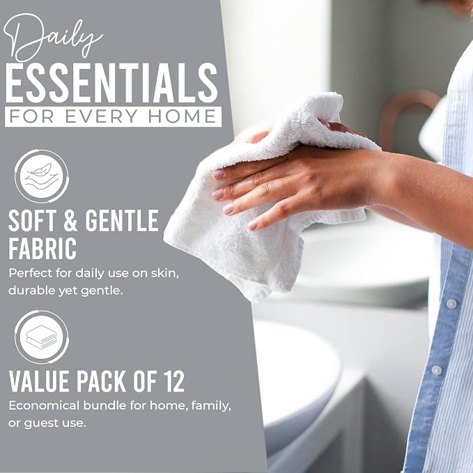 DAN RIVER 12 Pack Wash Cloths for Showering - Image 3