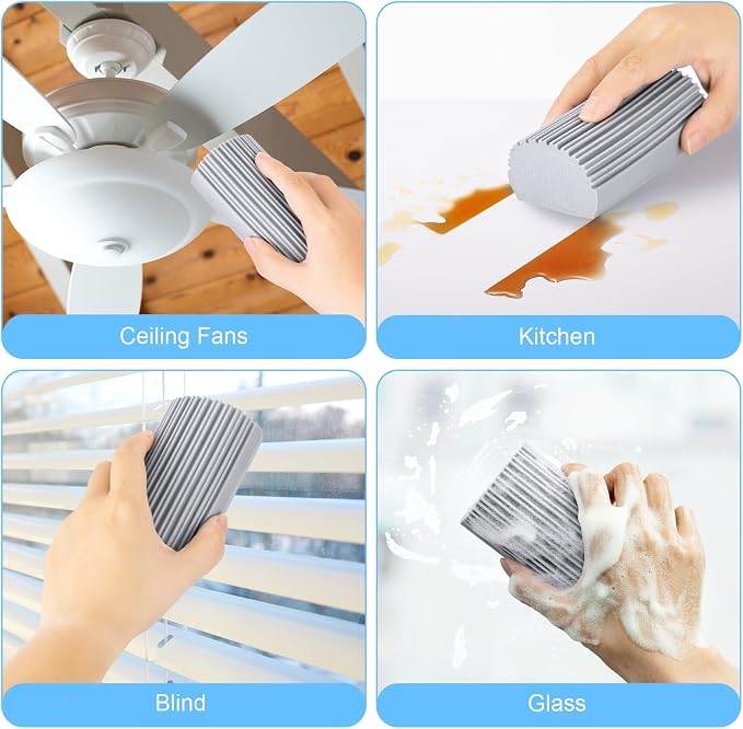4 Pack Damp Clean Duster Sponge, Magic Sponge Eraser - Image 3