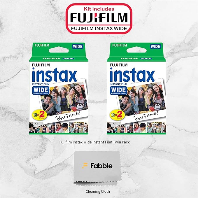 Fujifilm Wide Instant Film Twin Pack X2 + Camera and Lens Cleaning Cloth - Image 2