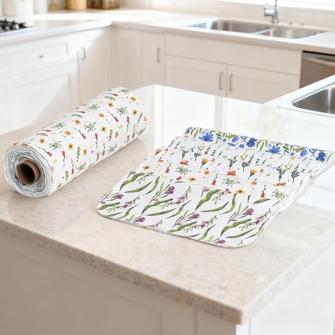 25 Pack Reusable Tissue Paperless Towel Roll Washable Cotton - Image 6