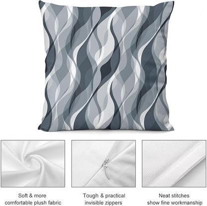Blue Throw Pillow Covers Modern Abstract Blue and Grey Striped Decorations for Bedroom Living Room Farmhouse Sofa Pillows Bed Couch 20x20 Inch