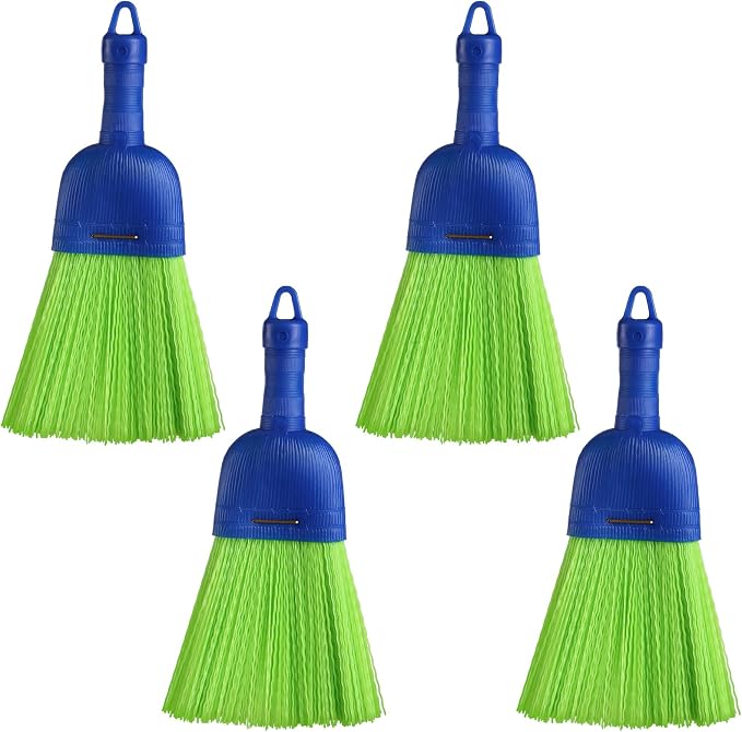 Domensi 4 Pcs Whisk Broom Poly Fiber Handheld Brush Hand Brush Outdoor Car Broom by Domensi