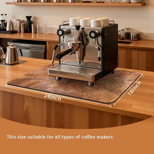 Kitchen Counter Mat 24x16 Inch, Wood Grain Slices Design, Absorbent Hide Stain - Image 2