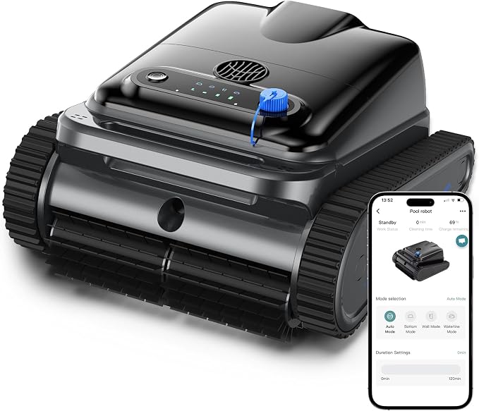 Y50S Robotic Pool Cleaner, Upgraded Motor, Powerful Wall-Climbing by OUCAXIA