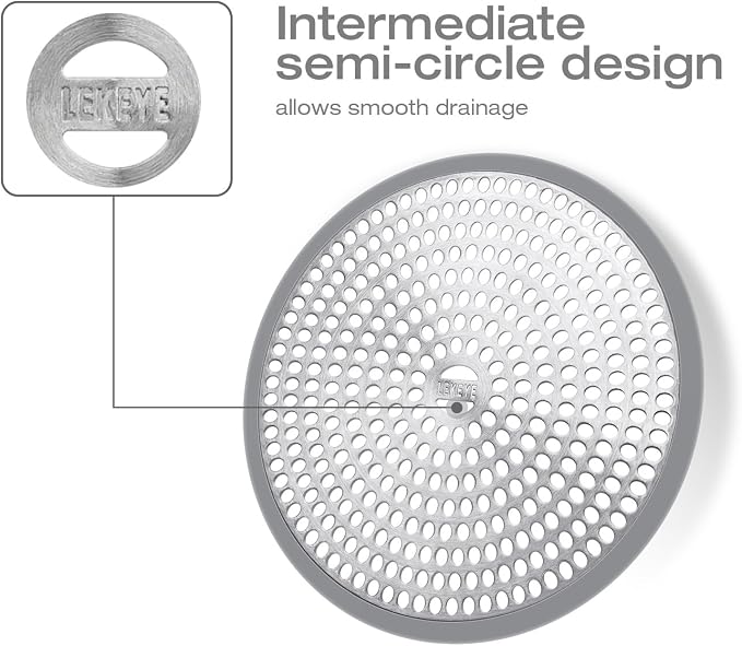 LEKEYE Shower Drain Hair Catcher/Strainer/Stainless Steel and Silicone - Image 6