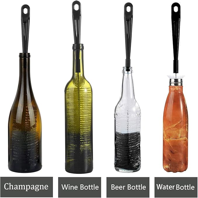 ALINK 16 inch Extra Long Black Bottle Cleaning Brush Cleaner - Image 3