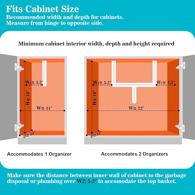 REALINN Under Sink Organizer, Pull Out Cabinet Organizer Slide Out Sink Shelf - Image 6