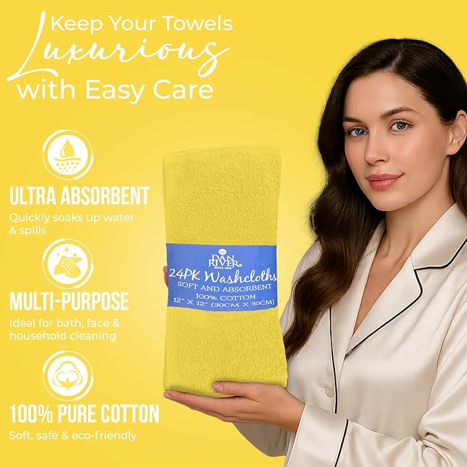 DAN RIVER 24 Pack Wash Cloths for Showering - Image 4