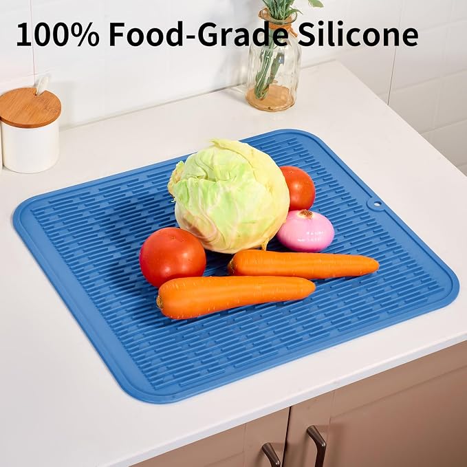 ZLR Silicone Dish Drying Mat for Kitchen Counter, Eco-Friendly Fast Dry Dish Mat - Image 9