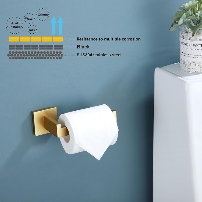 KOKOSIRI Gold Toilet Paper Holder Toilet Roll Holder - Image 9