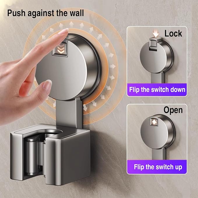 2Pack Suction Cup Mop Holder, No Drill Wall Mounted Broom Clamp, Space Saving - Image 4