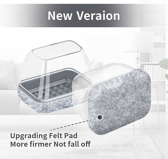 Ezprotekt 16 Pcs Rectangle Grey Felt Chair Leg Floor Protectors - Image 3