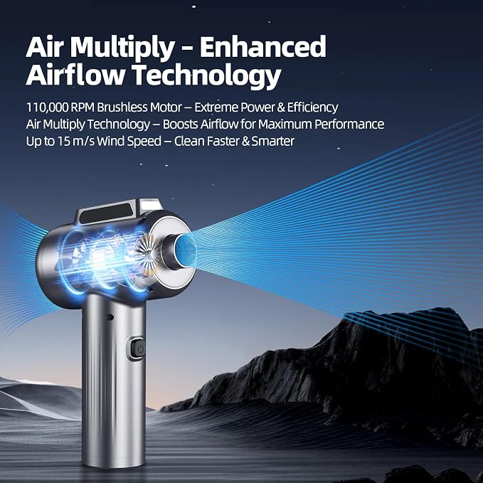 Compressed Air Duster, 110000RPM Ultra-Powerful Electric Air Duster - Image 8