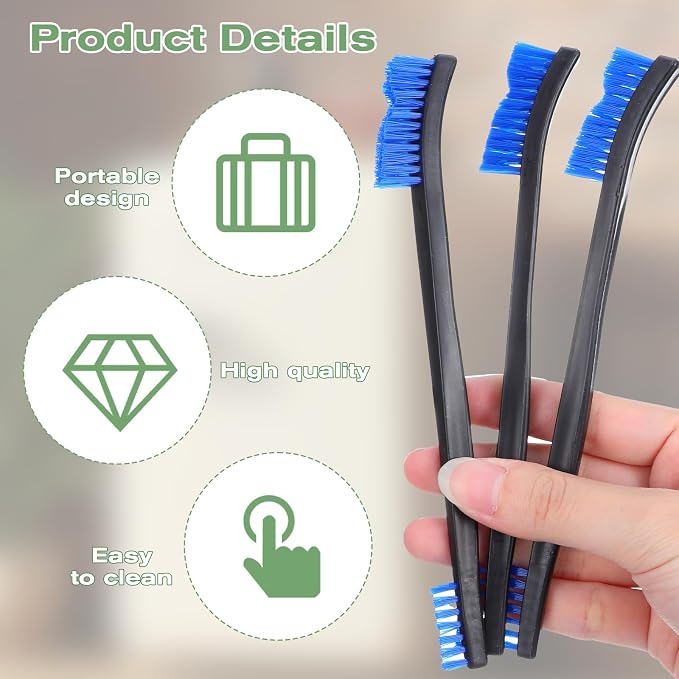 4 Pcs Small Cleaning Brush, Double-Ended Nylon Brush, Jewelry Cleaning Brushes - Image 3