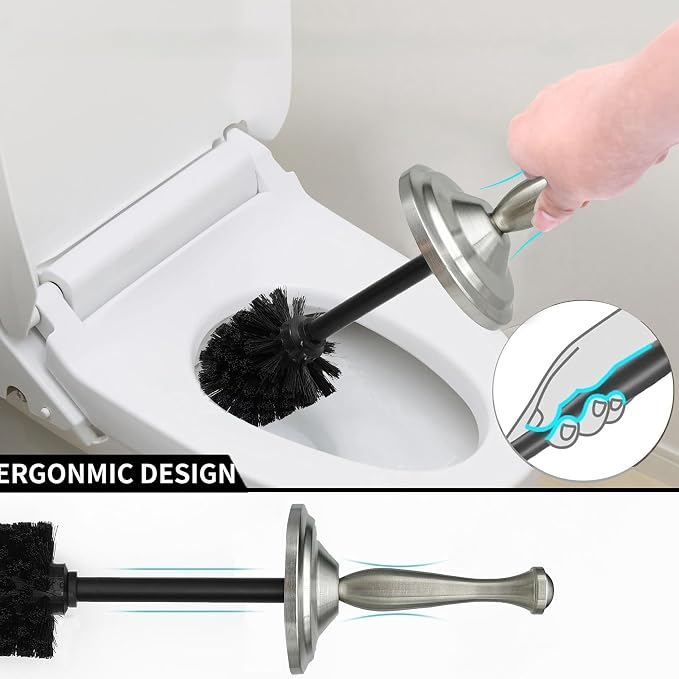 Brushed Nickel Toilet Bowl Brush - Image 3