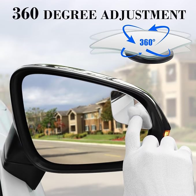 LivTee Blind Spot Car Mirror，Asymmetric Fan Shaped HD Glass Frameless Convex - Image 6