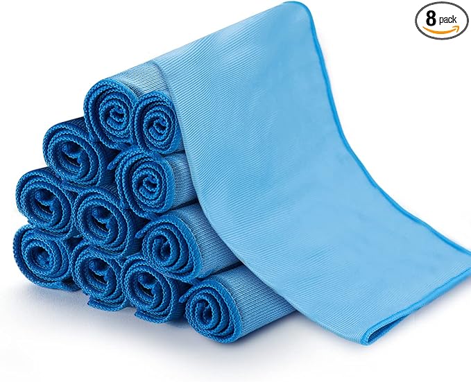 12 Pcs Microfiber Glass and Window Cleaning Cloths, Quickly Clean Windows by MAKUANG