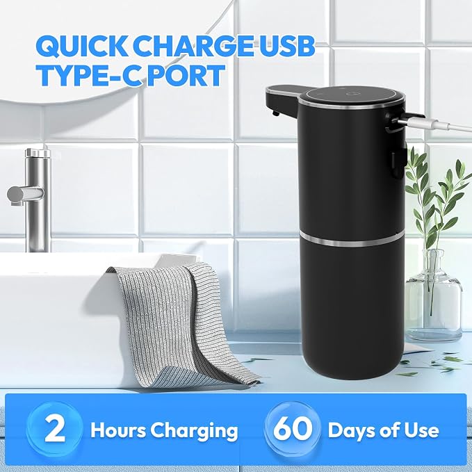 2 Pack Automatic Soap Dispenser Touchless, Liquid Hand Soap Dispenser 12.8oz - Image 5