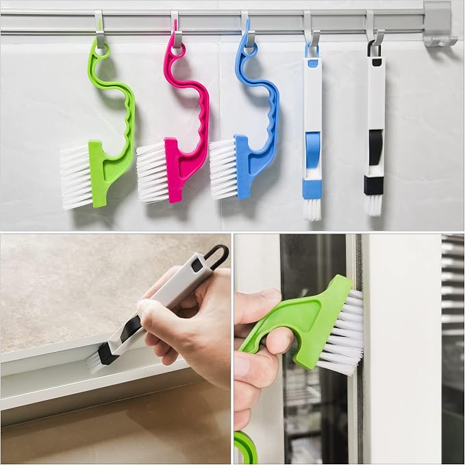 Window Track & Gap Cleaning Brush Set, 5 Pack Crevice and Groove Cleaner - Image 5