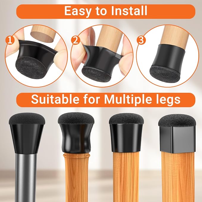Chair Leg Floor Protectors Extra Small 16 Pcs, Silicone Chair Leg Protectors - Image 6