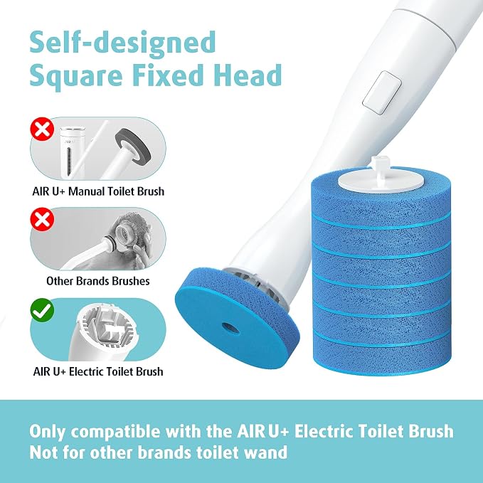 20 Count Electric Toilet Refill Pads, Disposable Toilet Brush Heads Refills - Image 2