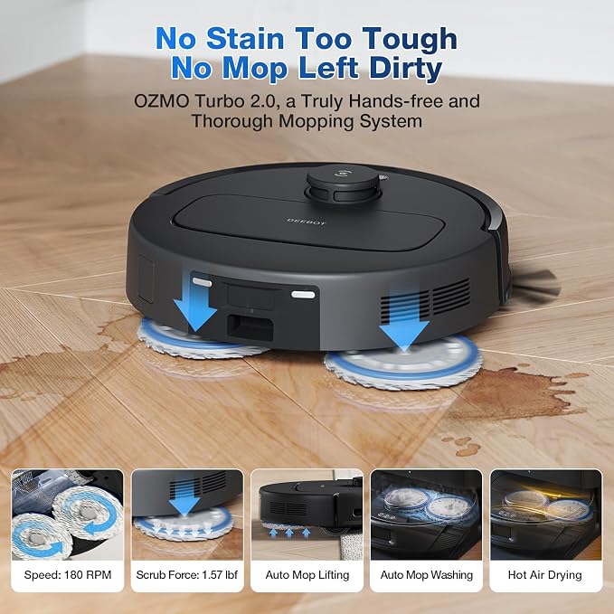 ECOVACS DEEBOT N30 Omni Robot Vacuum and Mop, 10000Pa Suction, TruEdge Adaptive - Image 6