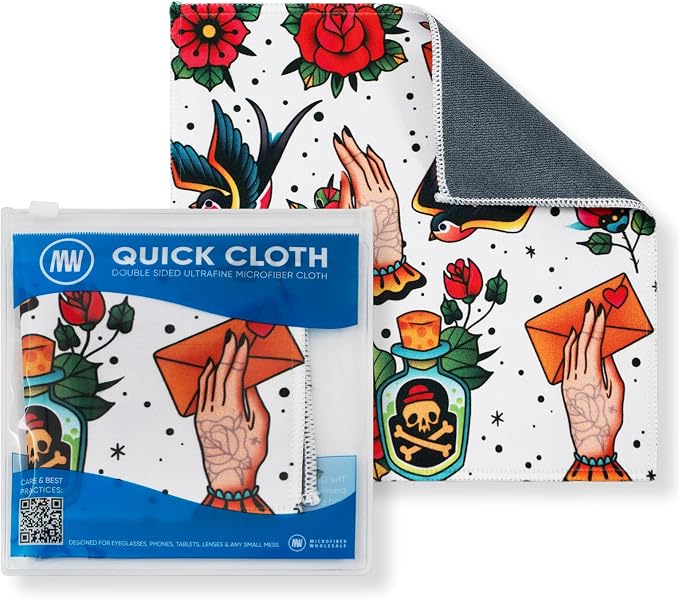 Quick Cloth Microfiber Glasses Cleaning Cloths – 8x8, 1 Pack by MicrofiberWholesale