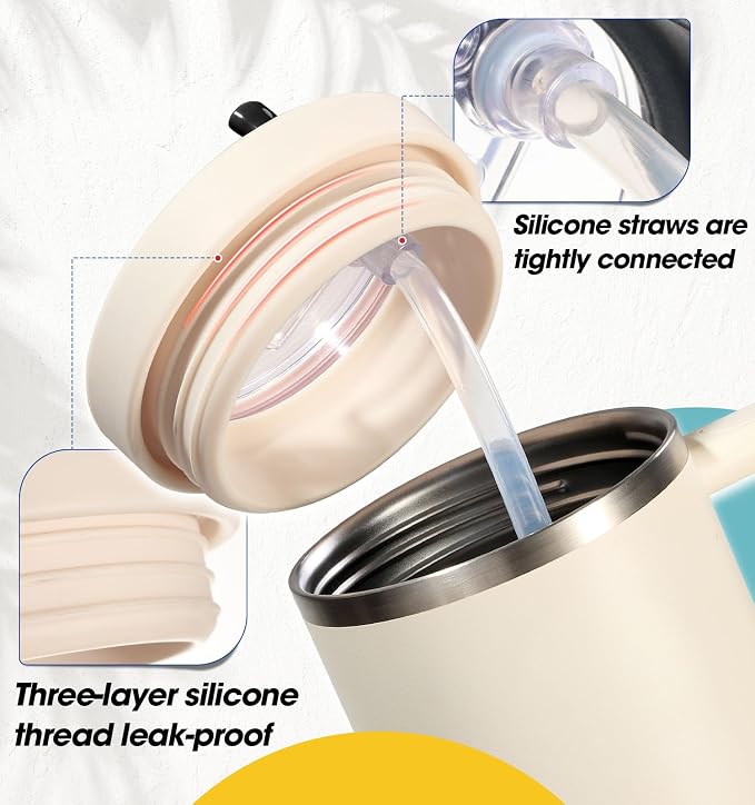 30oz Flip Straw Leak Proof Lid for Stanley Quencher, 30 oz Tumbler Lid - Image 4