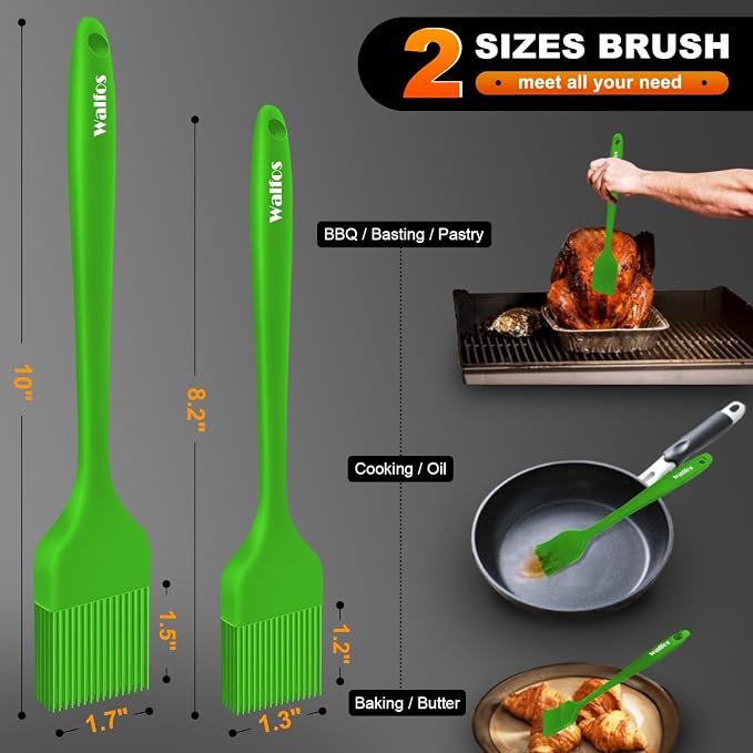 Walfos Silicone Basting Pastry Brush, Heat Resistant Pastry Brush Set, Strong - Image 3