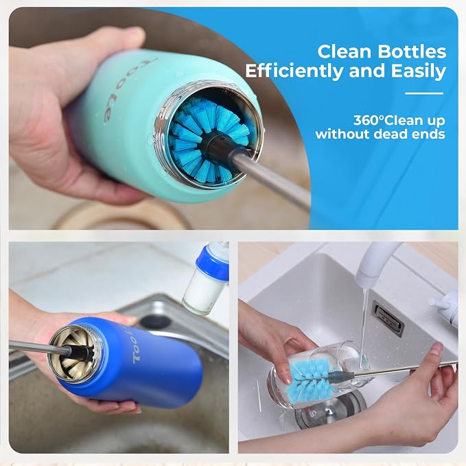 5 Pack Bottle Cleaner Brush, 15 Inches Stainless Steel Long Handle Baby Bottle - Image 4