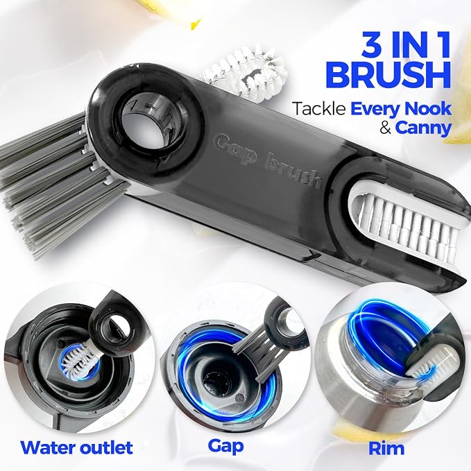 Holikme 6 Pack Bottle Brush Set, 3 Straw Brushes, 3-in-1 Bottle Cleaning Brush - Image 3