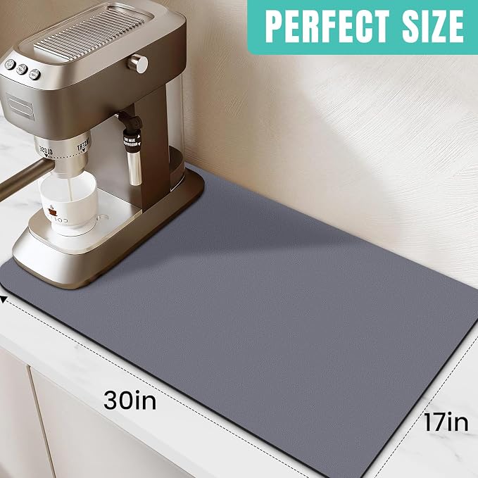 WISELIFE Coffee Mat Super Absorbent Dish Drying Mat Bar Accessories Match - Image 2