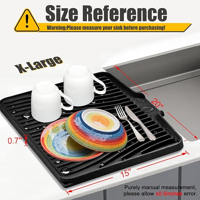 Silicone Dish Drying Mat, Stone Drying Mat - Image 2