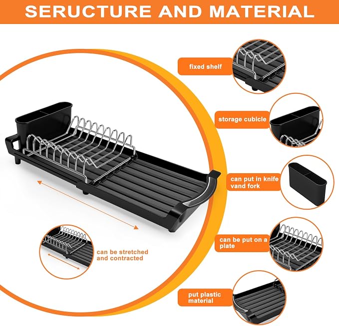 Dish Drying Rack Compact Expandable - Image 4
