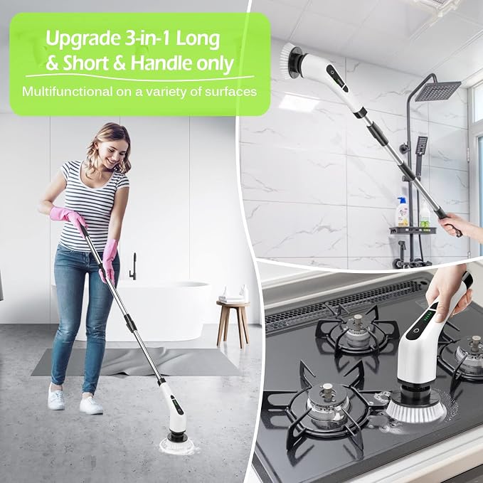 Electric Spin Scrubber, Cordless Bathroom Tub Scrubber - Image 3