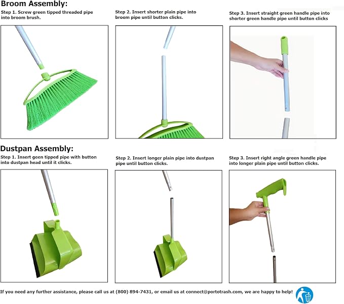 Broom and Dustpan Set for Home, Angled Broom and Upright Dustpan - Image 9